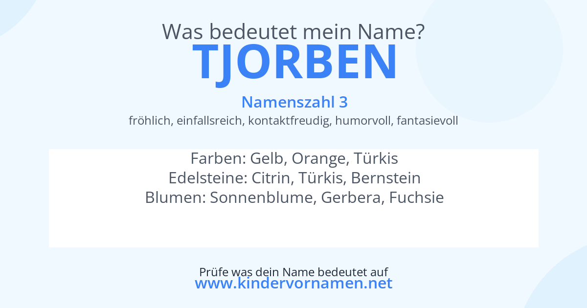 Was bedeutet der Name Tjorben?
