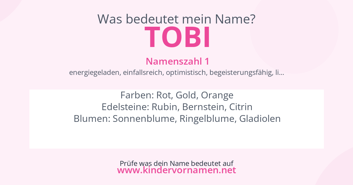 Was bedeutet der Name Tobi?