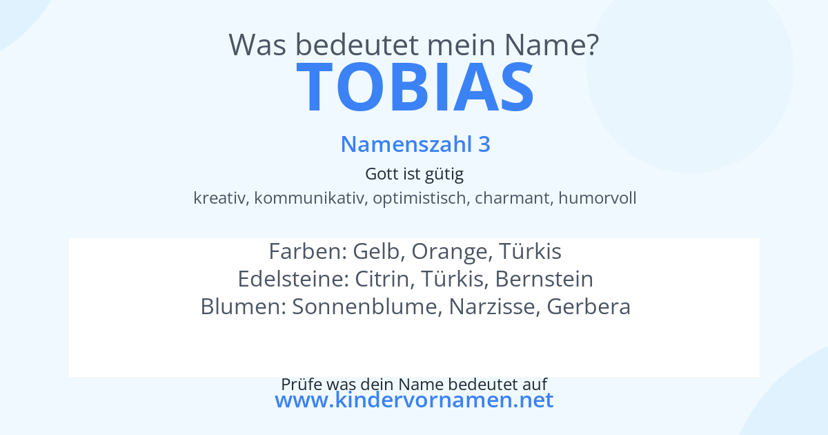Was bedeutet der Name Tobias?