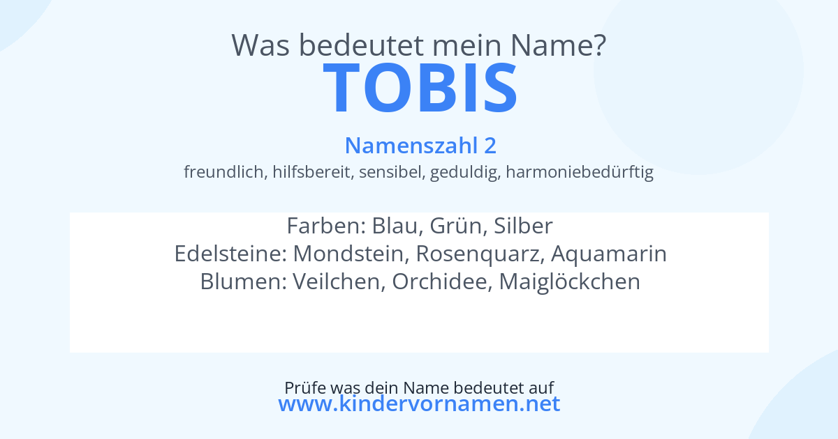 Was bedeutet der Name Tobis?