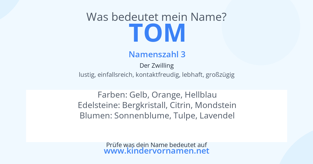 Was bedeutet der Name Tom?