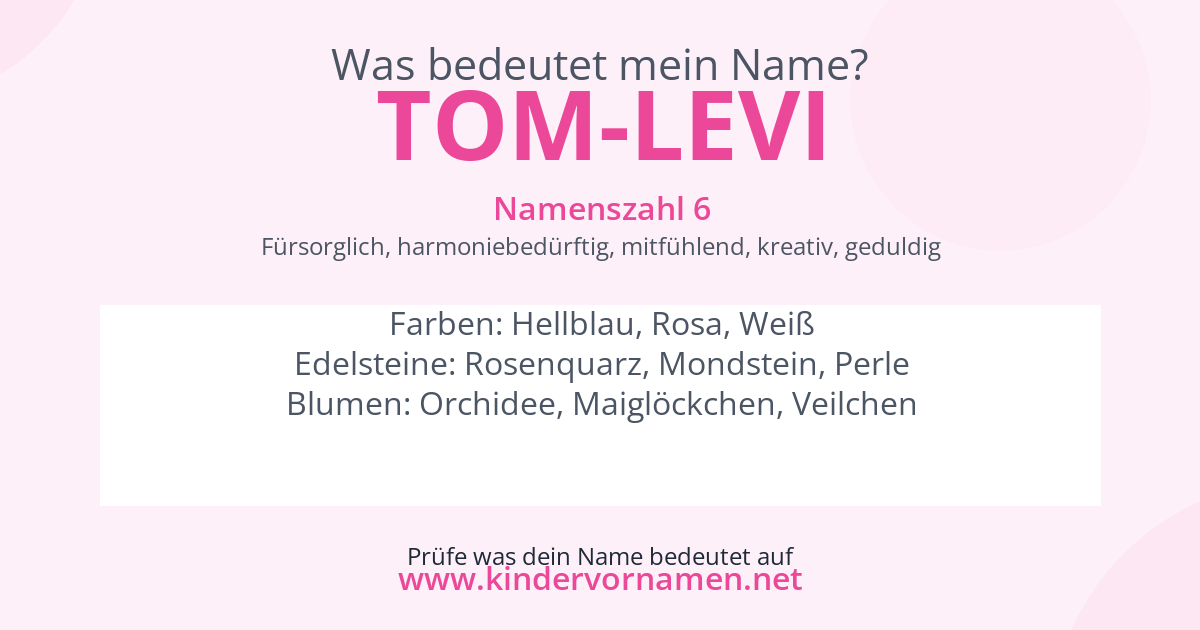 Was bedeutet der Name Tom-Levi?