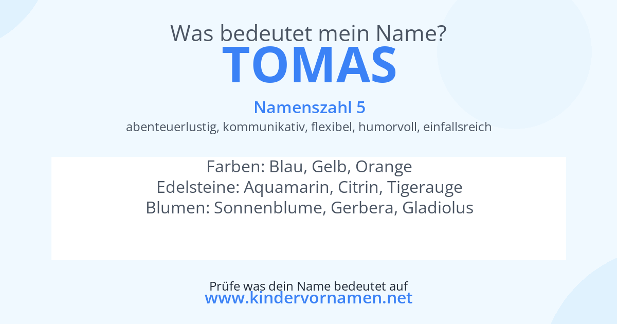 Was bedeutet der Name Tomas?