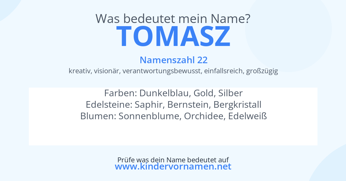 Was bedeutet der Name Tomasz?