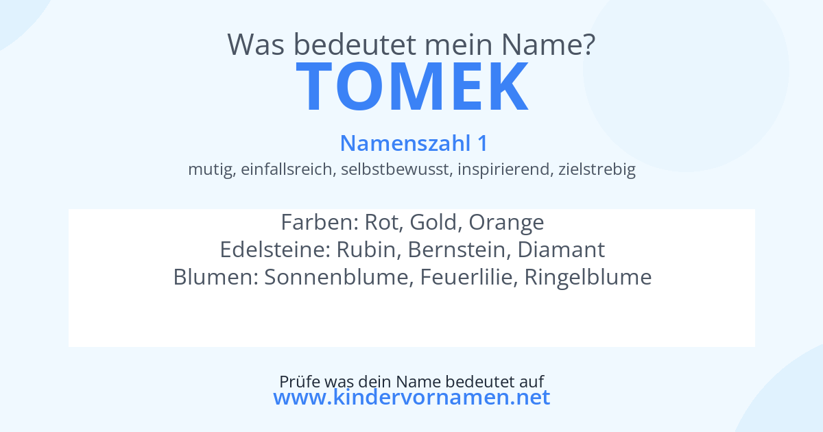 Was bedeutet der Name Tomek?