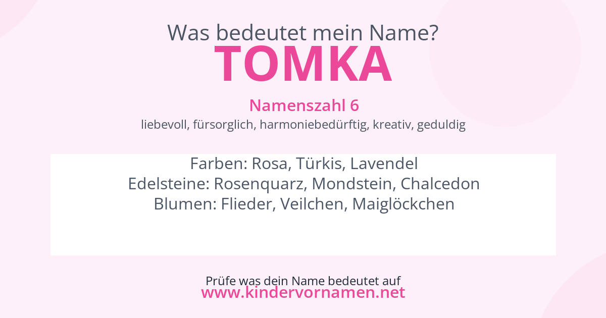 Was bedeutet der Name Tomka?