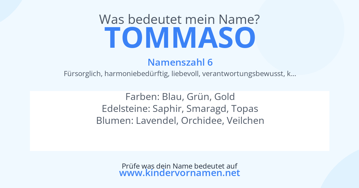 Was bedeutet der Name Tommaso?