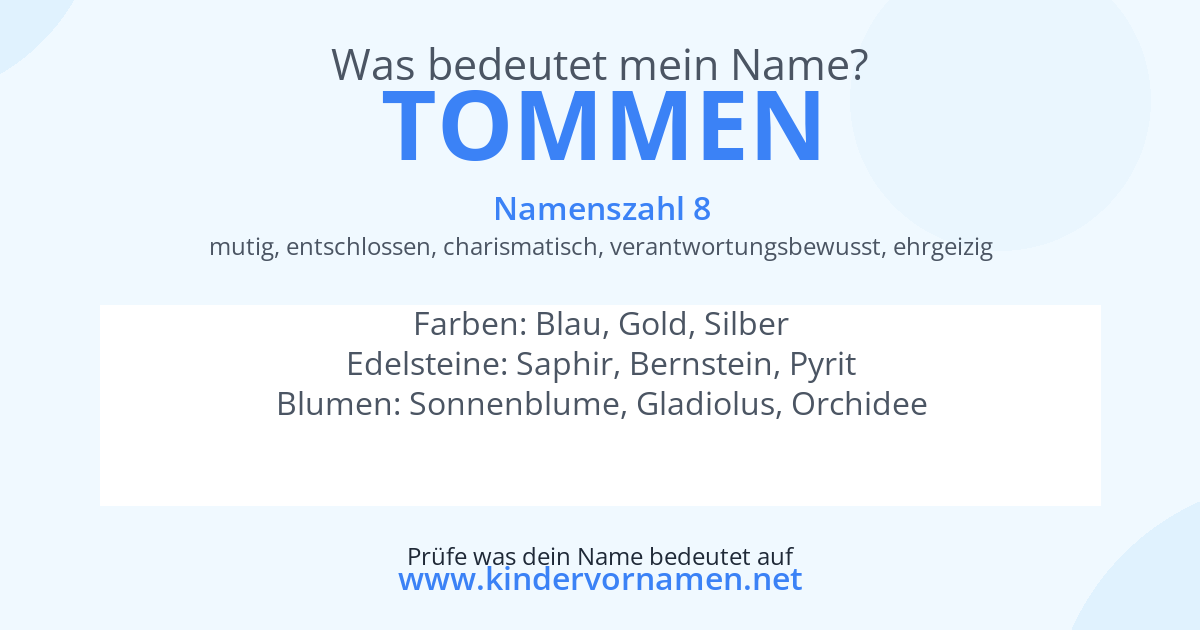 Was bedeutet der Name Tommen?