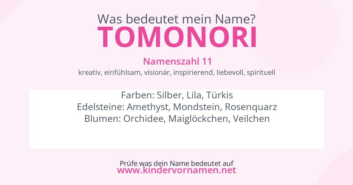 Was bedeutet der Name Tomonori?