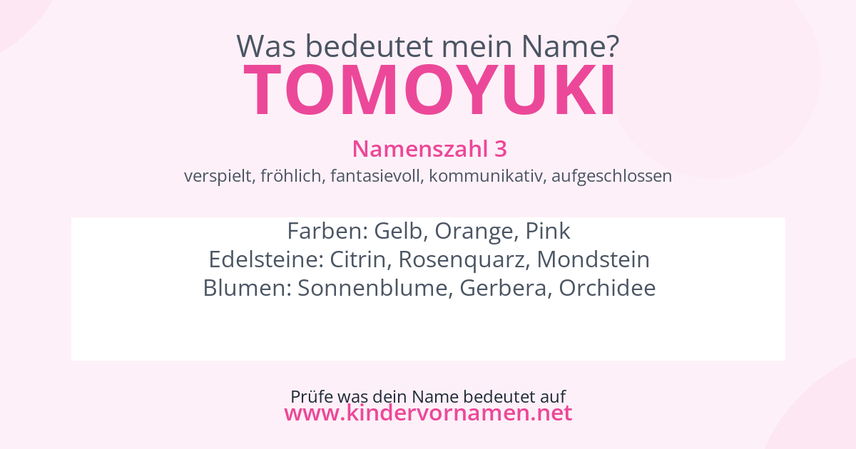 Was bedeutet der Name Tomoyuki?