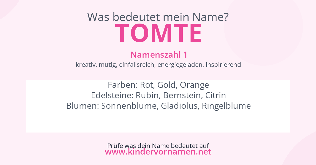 Was bedeutet der Name Tomte?
