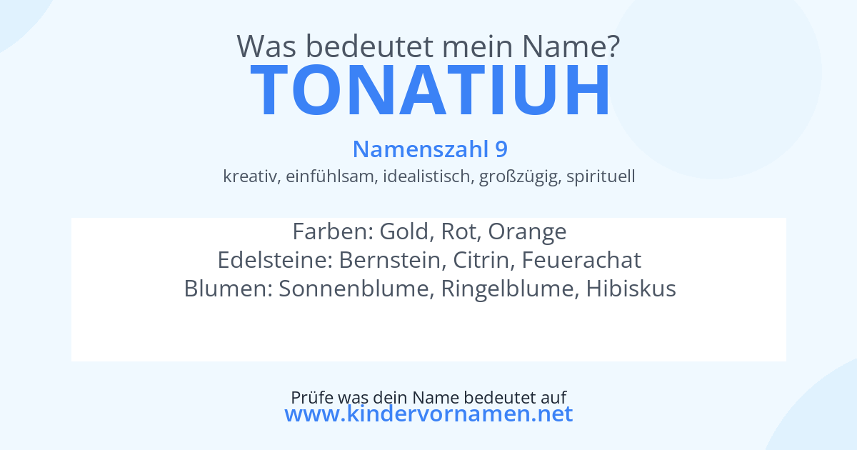 Was bedeutet der Name Tonatiuh?