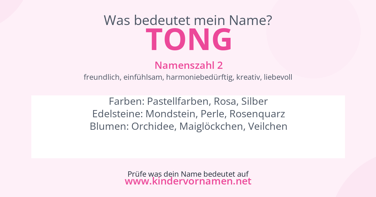 Was bedeutet der Name Tong?