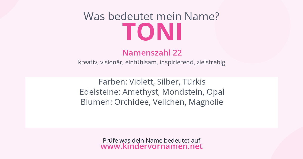Was bedeutet der Name Toni?