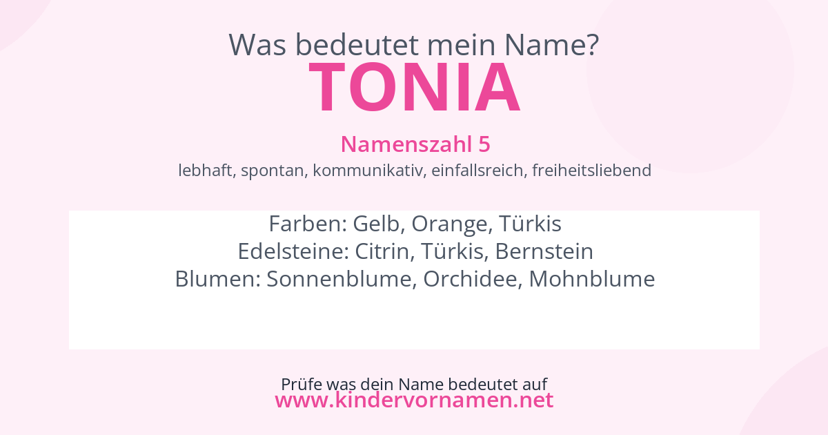 Was bedeutet der Name Tonia?