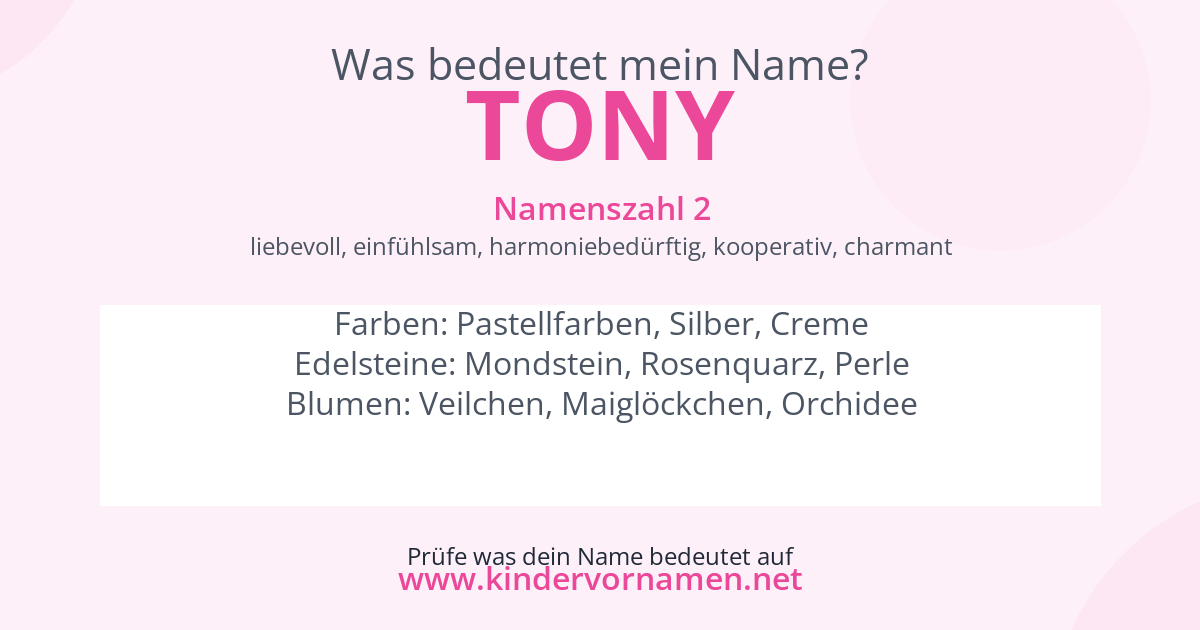Was bedeutet der Name Tony?