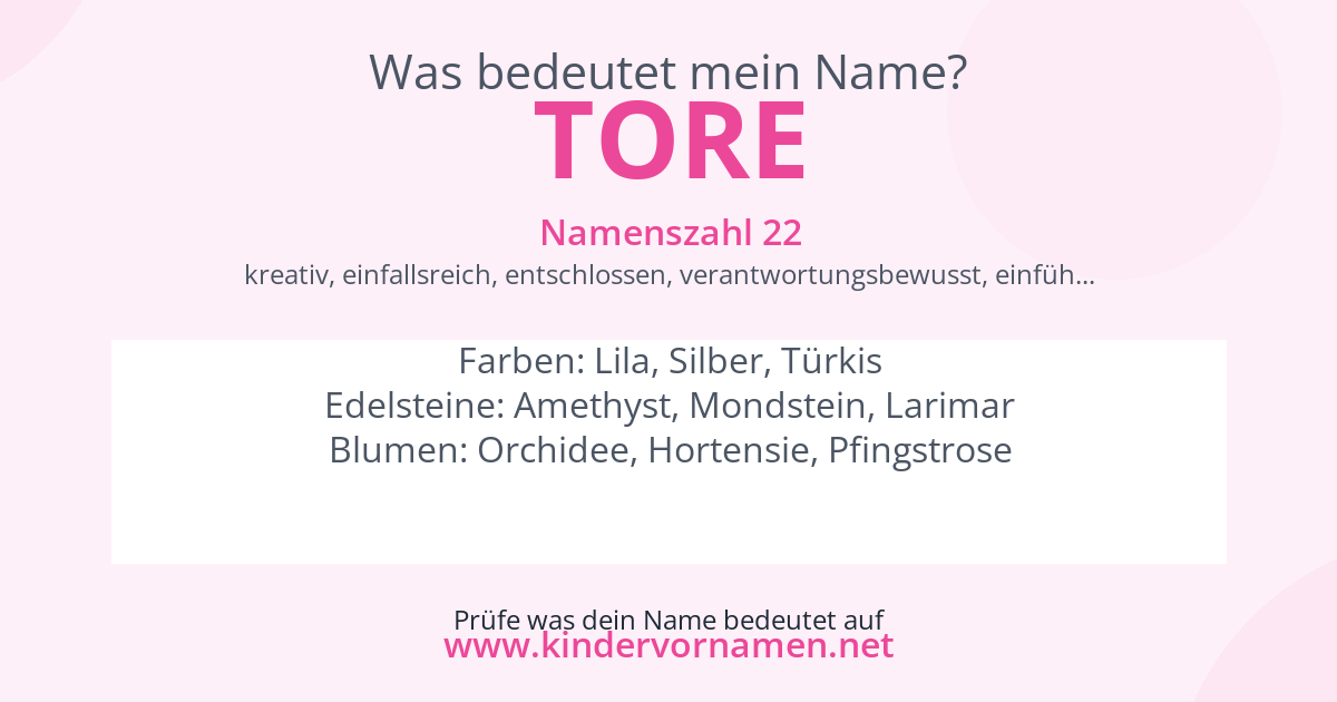 Was bedeutet der Name Tore?