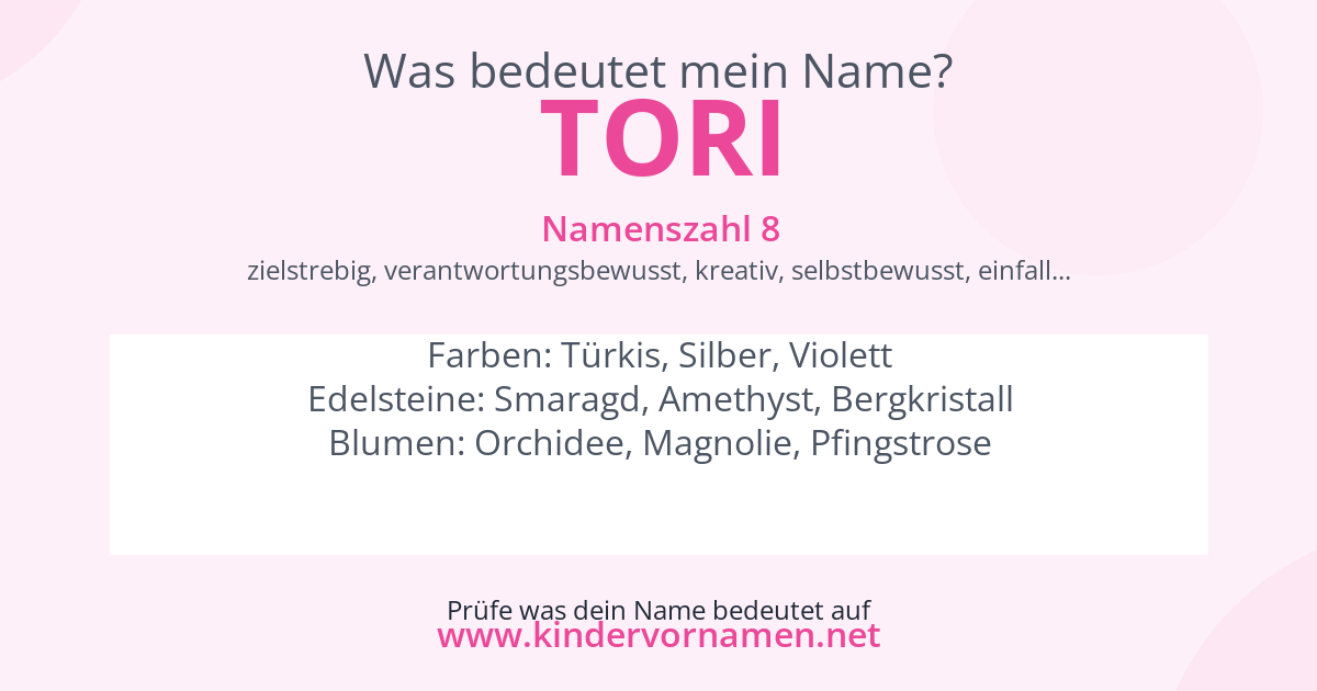 Was bedeutet der Name Tori?