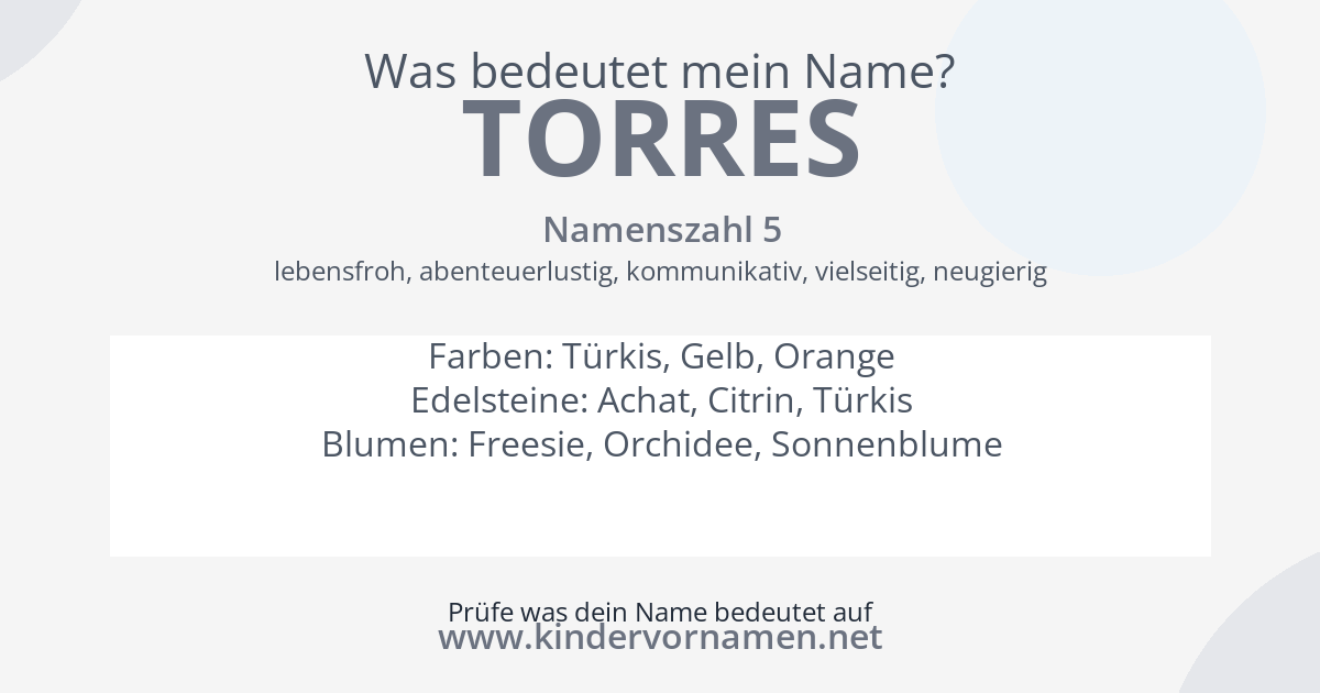 Was bedeutet der Name Torres?