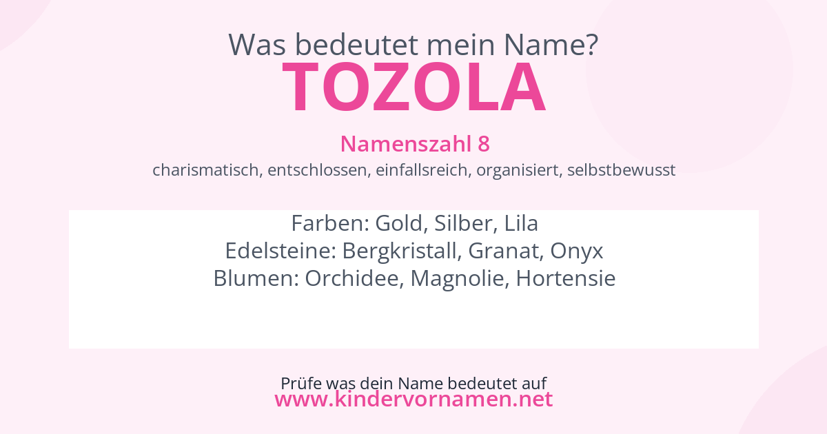 Was bedeutet der Name Tozola?