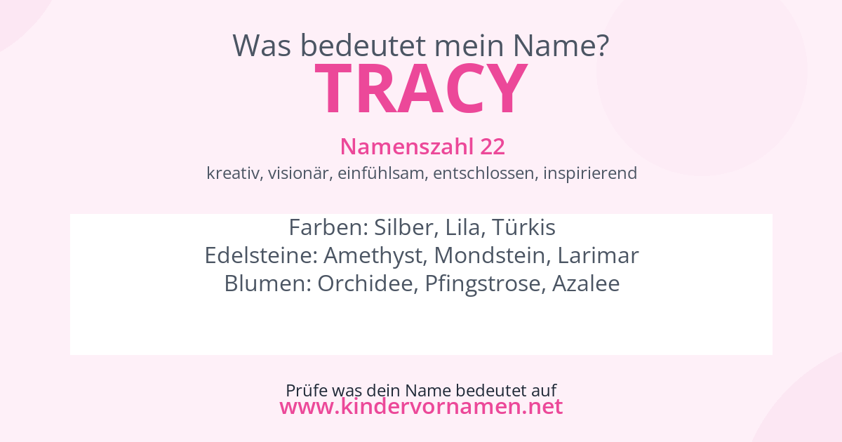 Was bedeutet der Name Tracy?
