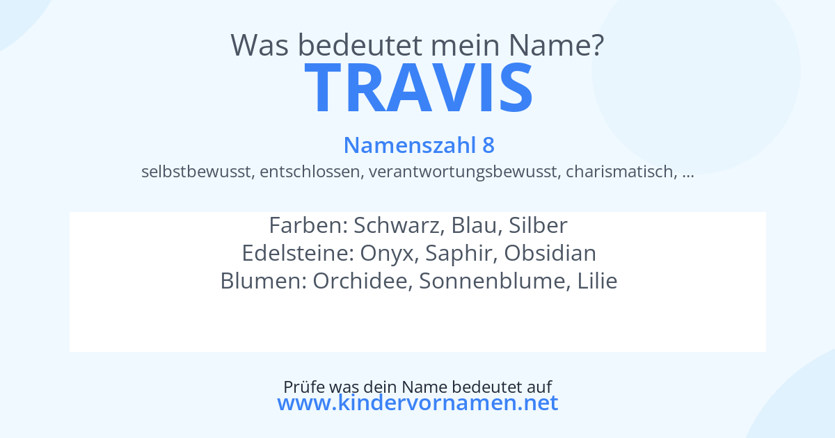Was bedeutet der Name Travis?