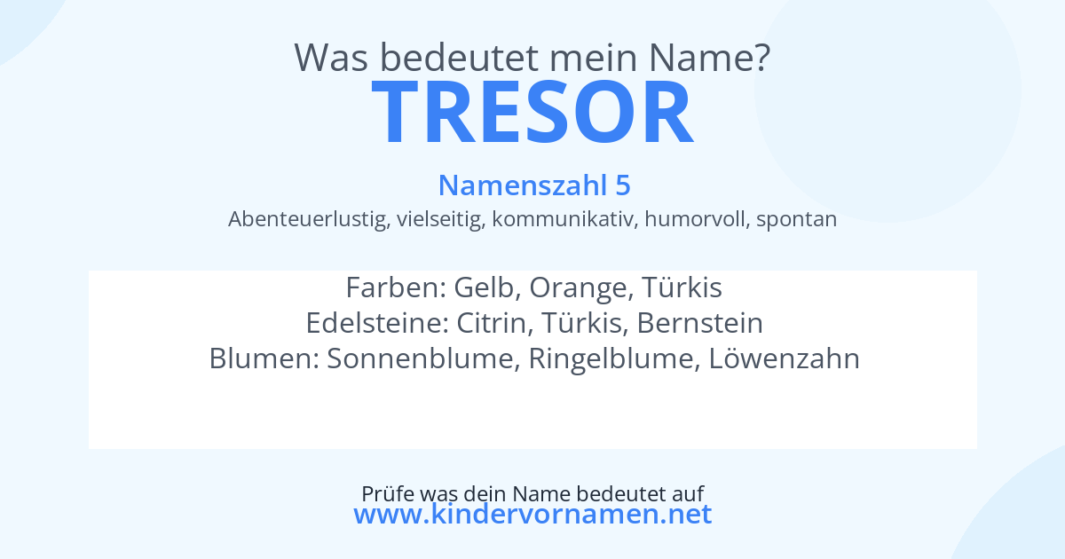Was bedeutet der Name Tresor?