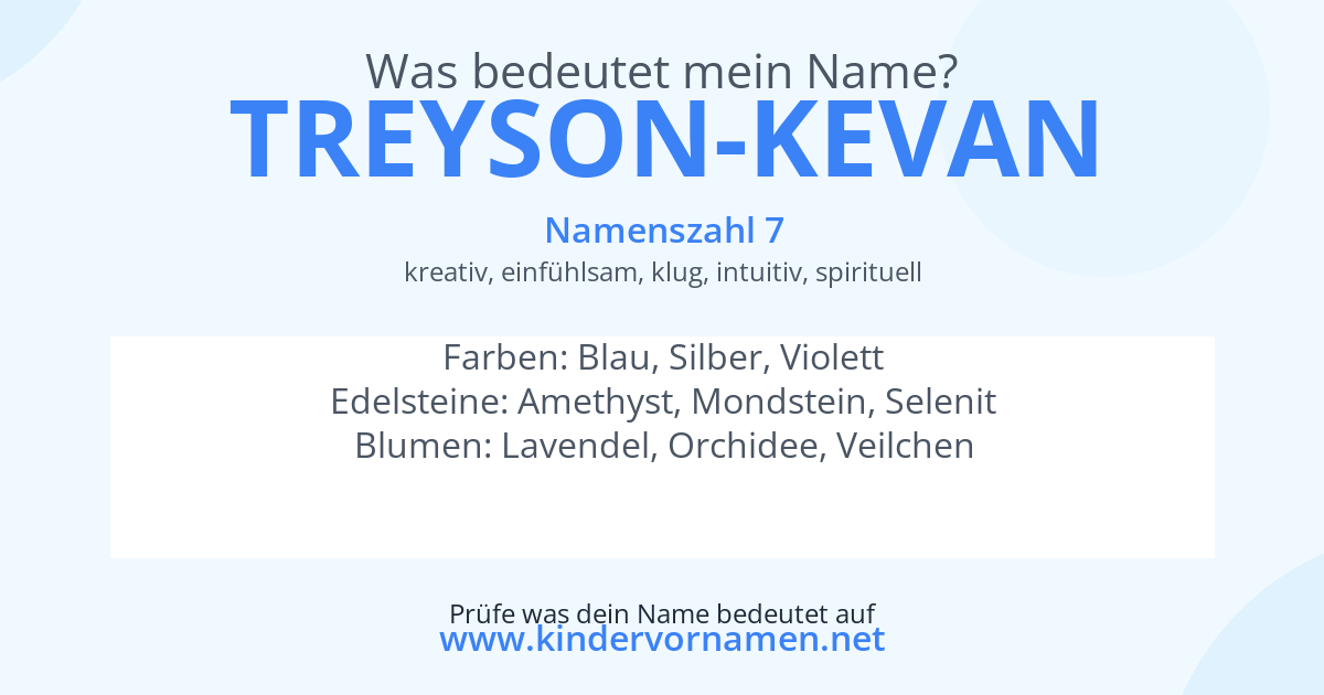 Was bedeutet der Name Treyson-Kevan?
