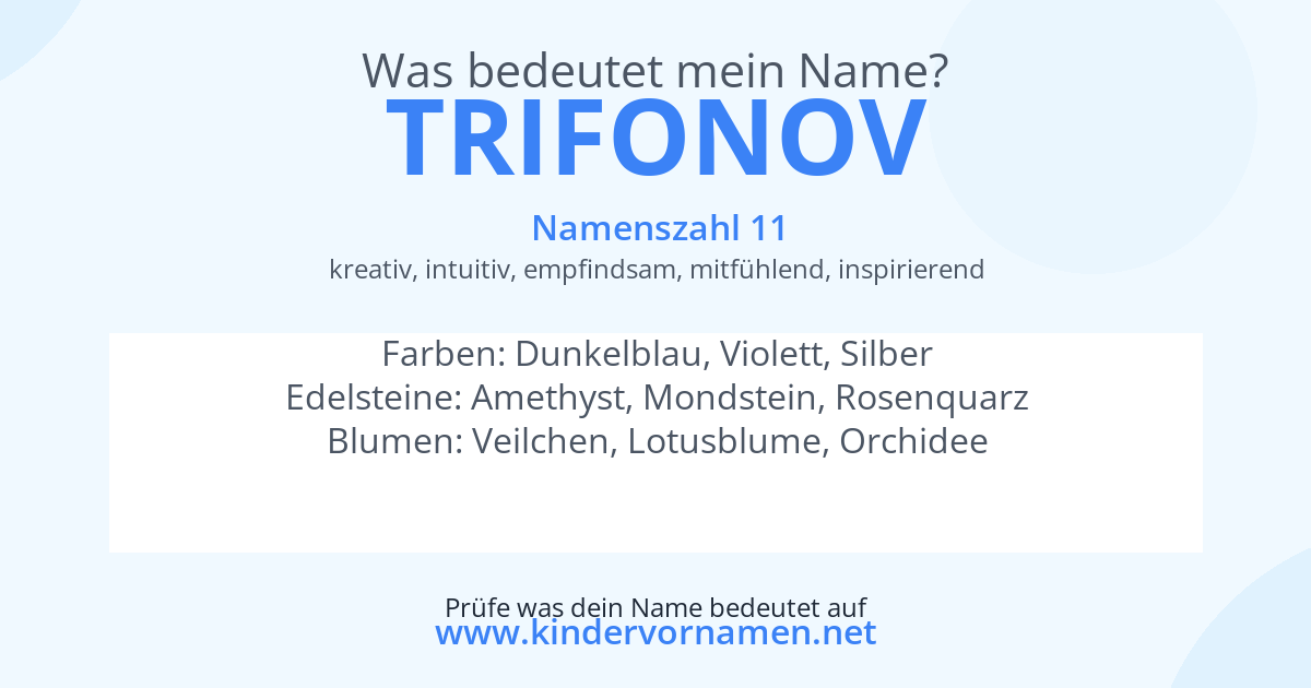 Was bedeutet der Name Trifonov?