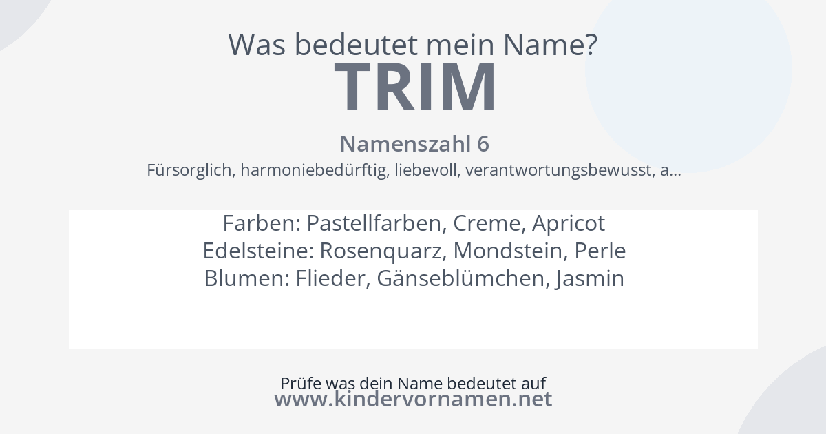 Was bedeutet der Name Trim?