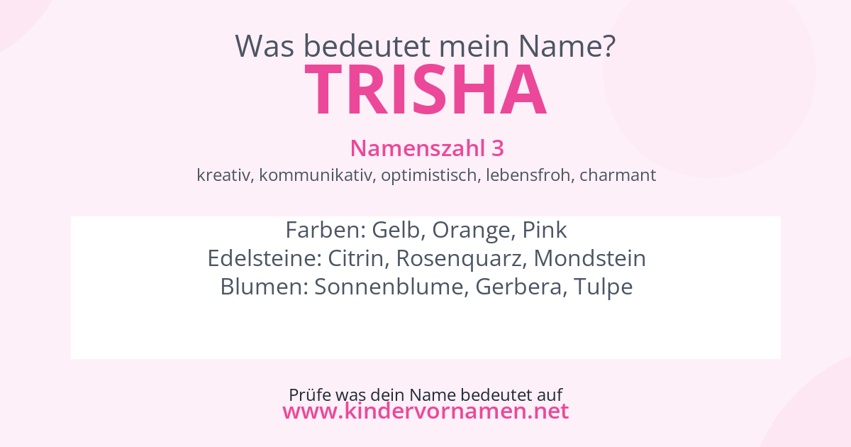 Was bedeutet der Name Trisha?