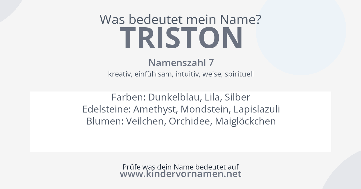 Was bedeutet der Name Triston?