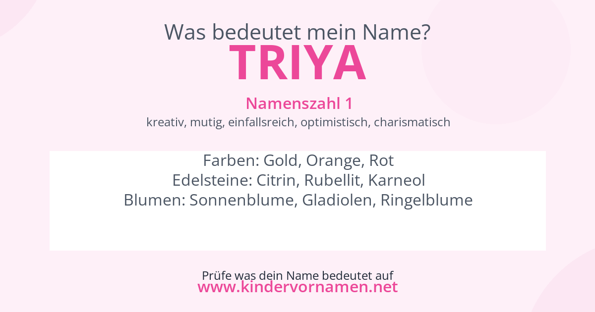 Was bedeutet der Name Triya?