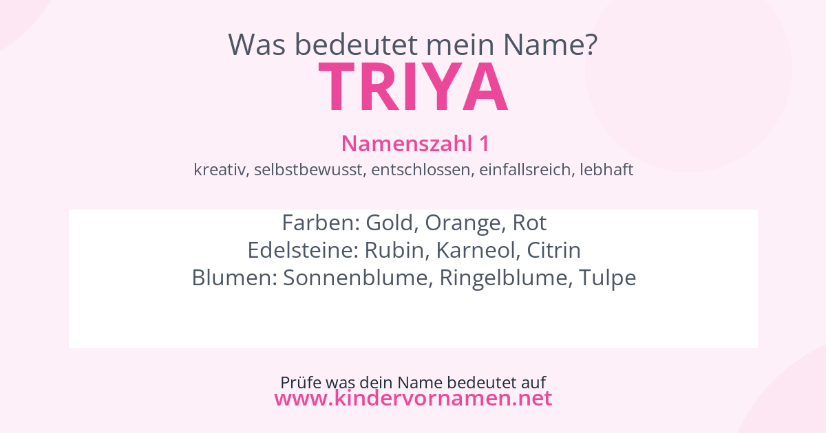 Was bedeutet der Name Triya?