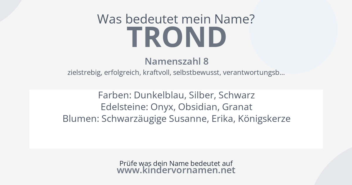 Was bedeutet der Name Trond?