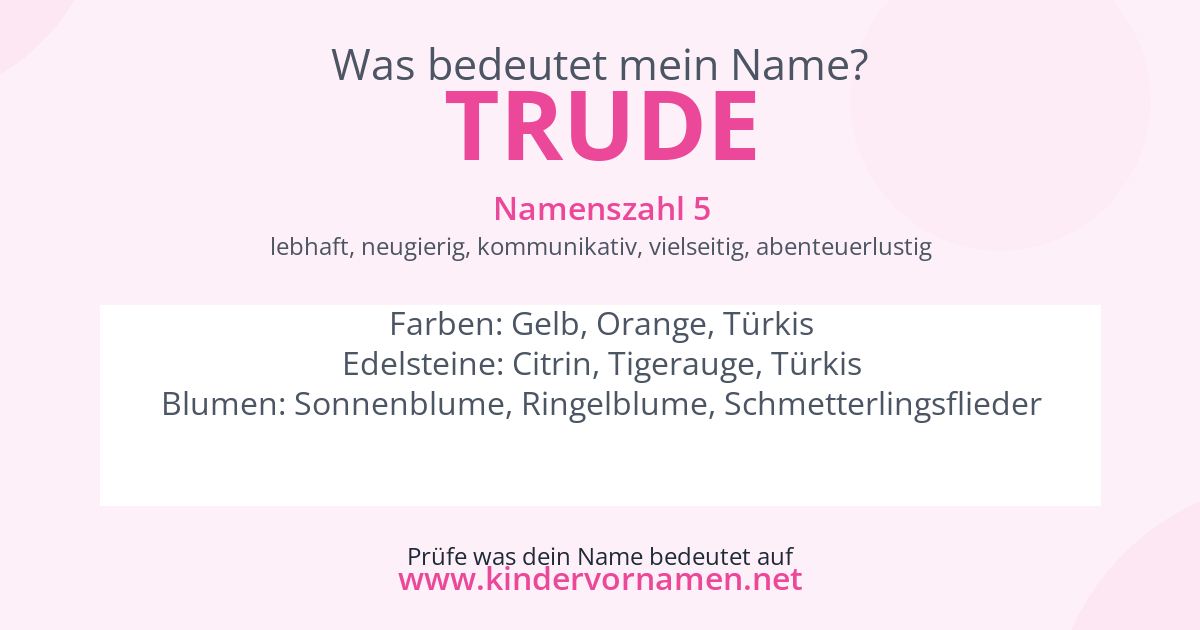 Was bedeutet der Name Trude?
