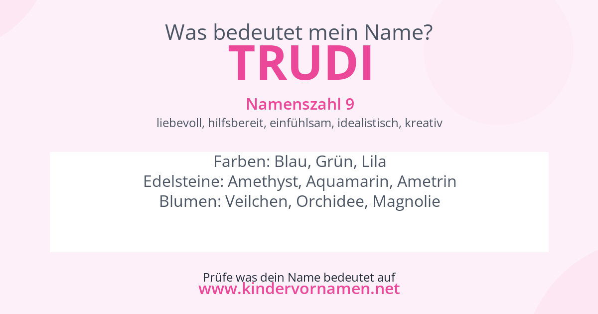 Was bedeutet der Name Trudi?