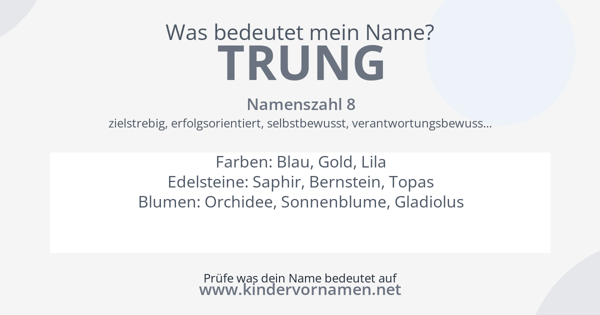 Was bedeutet der Name Trung?