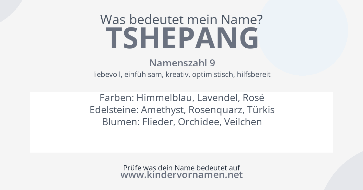 Was bedeutet der Name Tshepang?