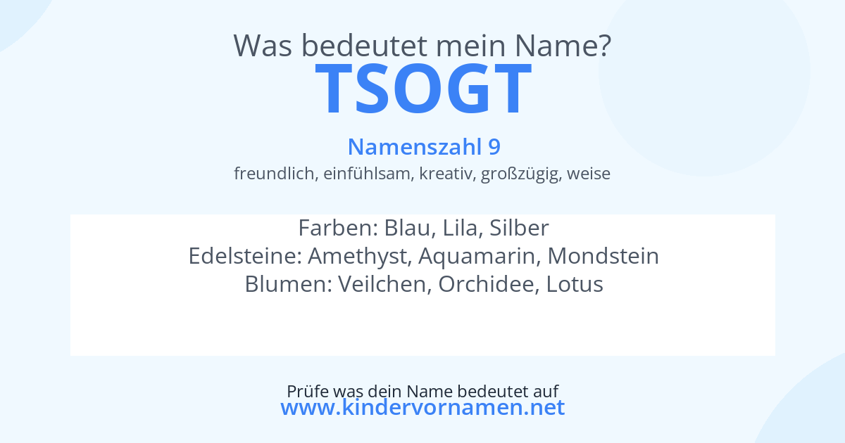 Was bedeutet der Name Tsogt?