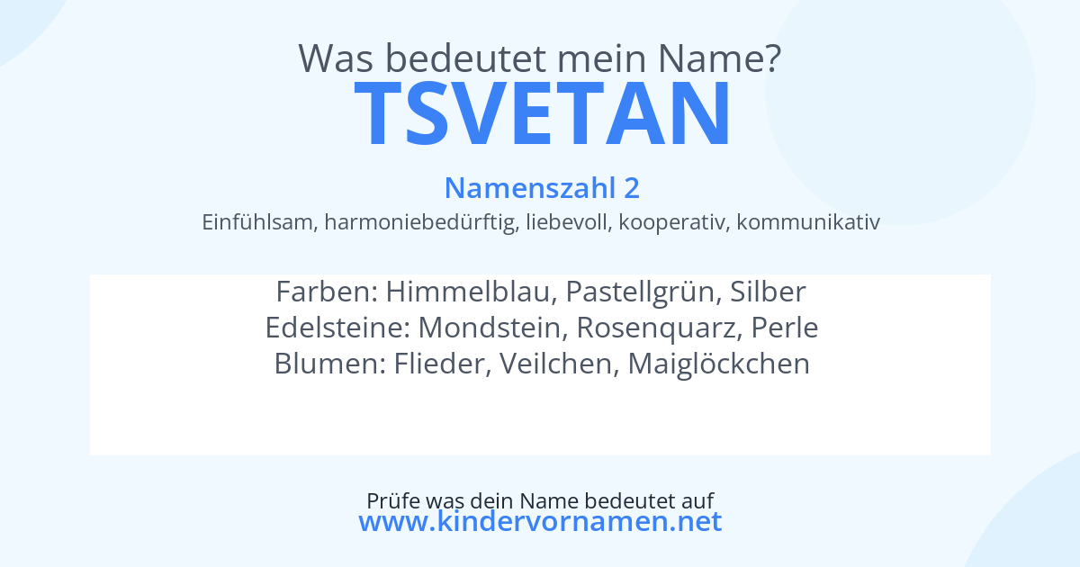 Was bedeutet der Name Tsvetan?