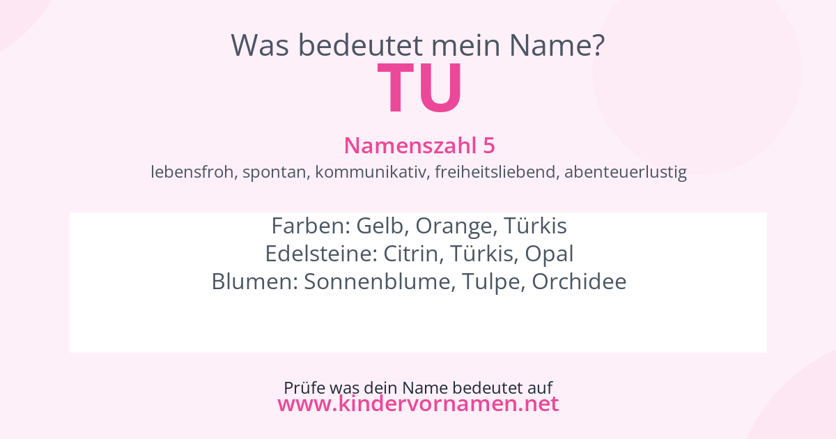 Was bedeutet der Name Tu?