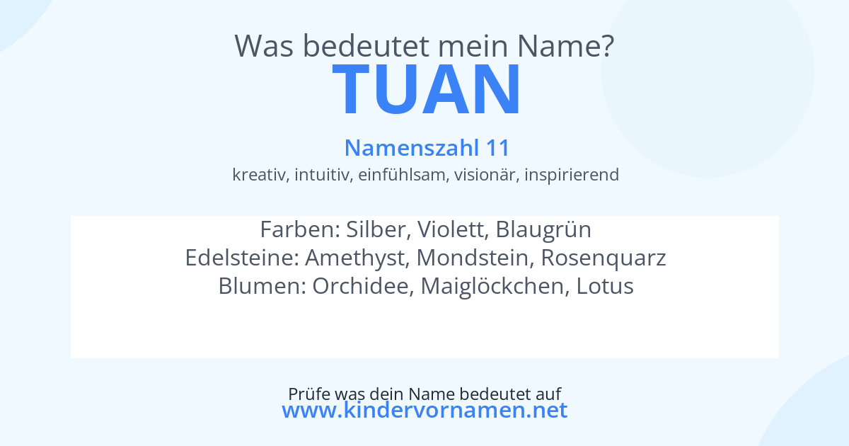 Was bedeutet der Name Tuan?