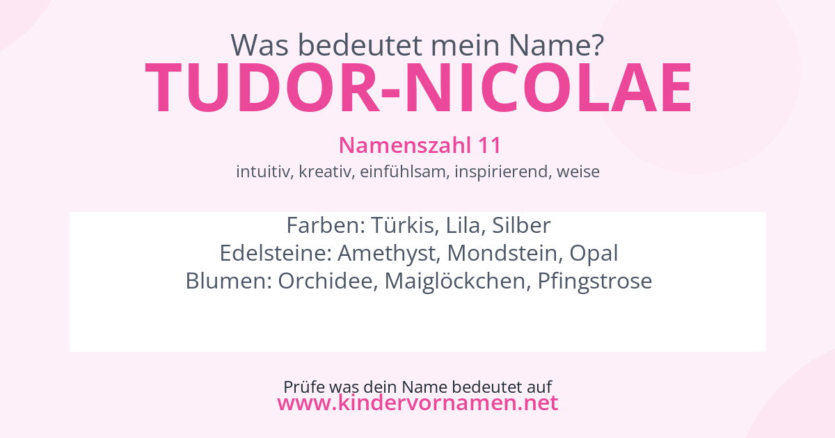 Was bedeutet der Name Tudor-Nicolae?