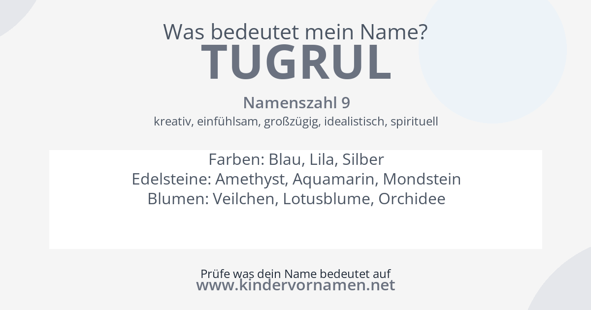 Was bedeutet der Name Tugrul?
