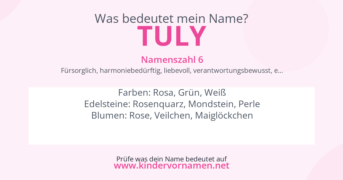 Was bedeutet der Name Tuly?