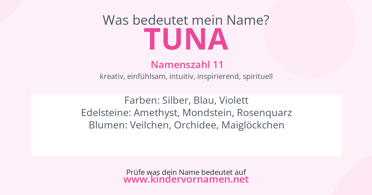 Was bedeutet der Name Tuna?