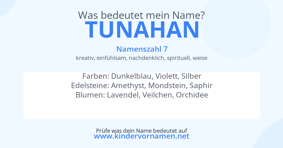 Was bedeutet der Name Tunahan?