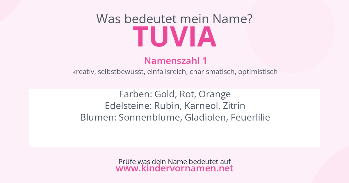 Was bedeutet der Name Tuvia?