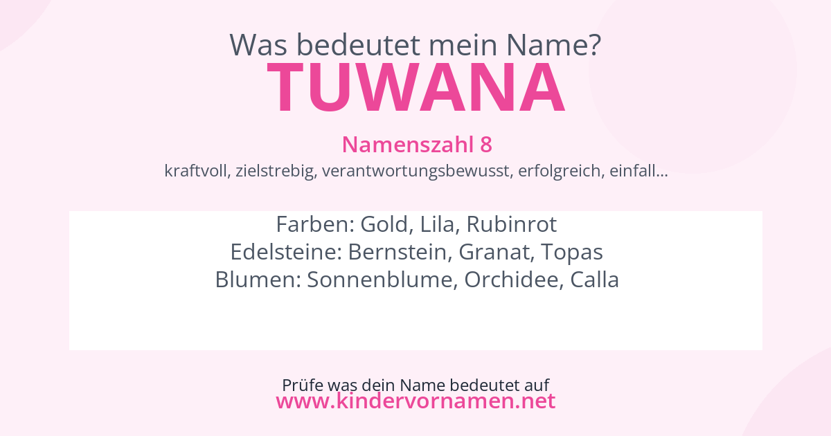 Was bedeutet der Name Tuwana?